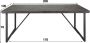 Giga Meubel Eettafel Bruin Hout Metalen Onderstel 200cm Tafel Teca Vine - Thumbnail 2