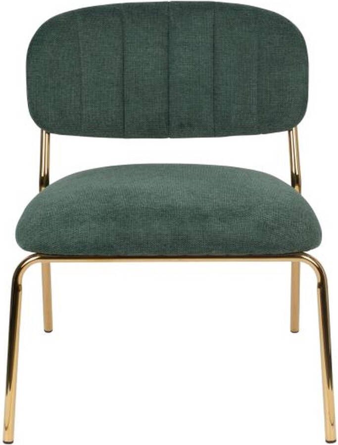 Giga Meubel Fauteuil Rechthoek Goud Donker Groen 60x56x68cm Jolien
