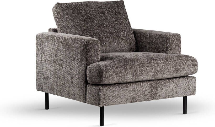 Giga Meubel Fauteuil Stof Antraciet Zithoogte 47cm 89x94x83cm Haga