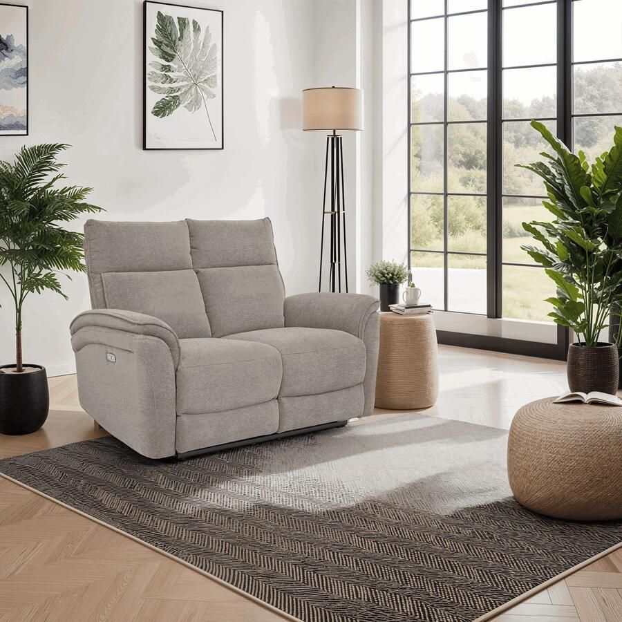 Giga Meubel 2-Zits Bank Bruin Stof 140x90x100 cm Bank Helsingborg