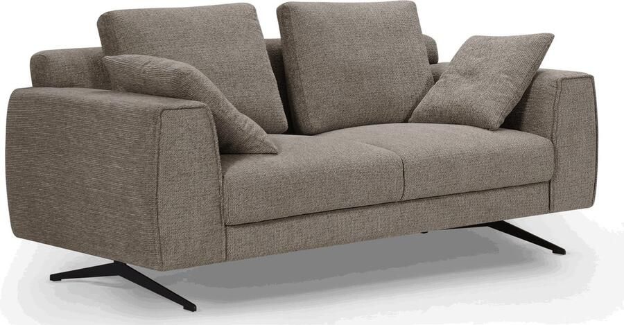 Giga Meubel 2-Zits Bank Bruin Stof & Metaal 176x92x84 cm Bank Detroit