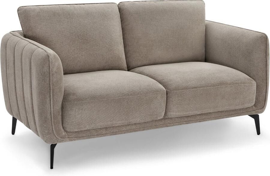 Giga Meubel Bank 2-Zits Beige Stof 158x85x85cm Zithoogte 46cm Selena