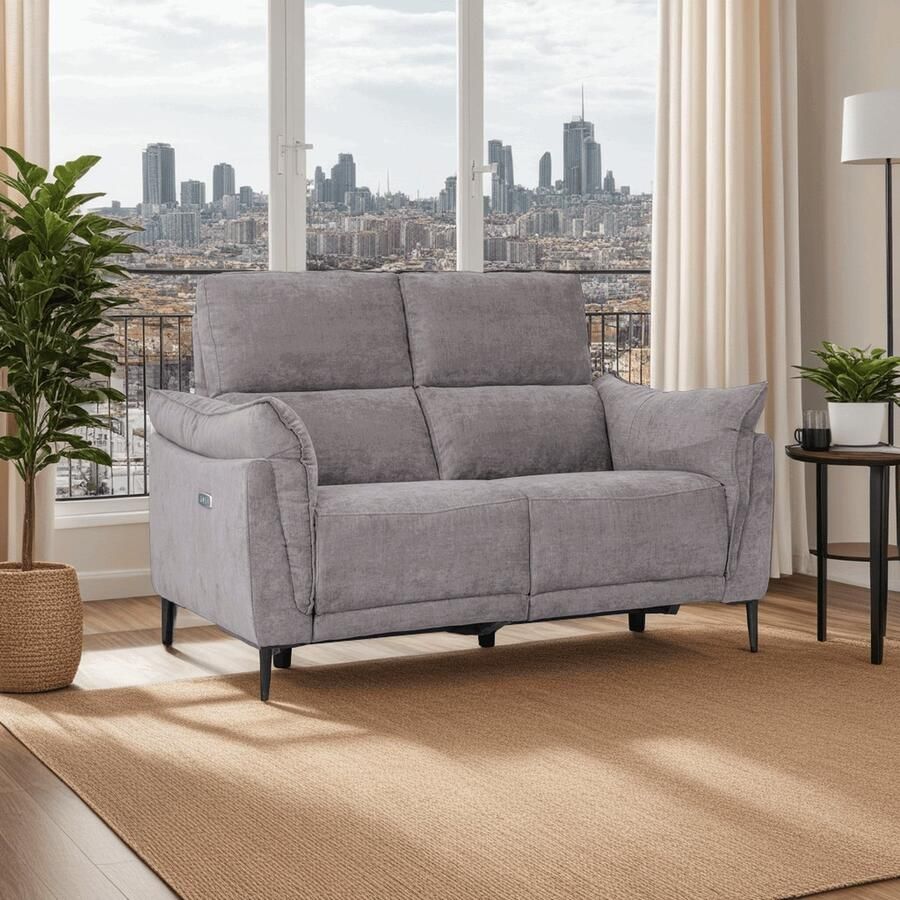 Giga Meubel Bank 2-Zits Bruin Stof 151x97x100cm Zitdiepte 54cm Barcelona