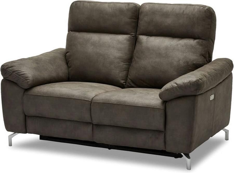 Giga Meubel Bank 2-Zits Bruin Stof Zithoogte 46cm Selesta