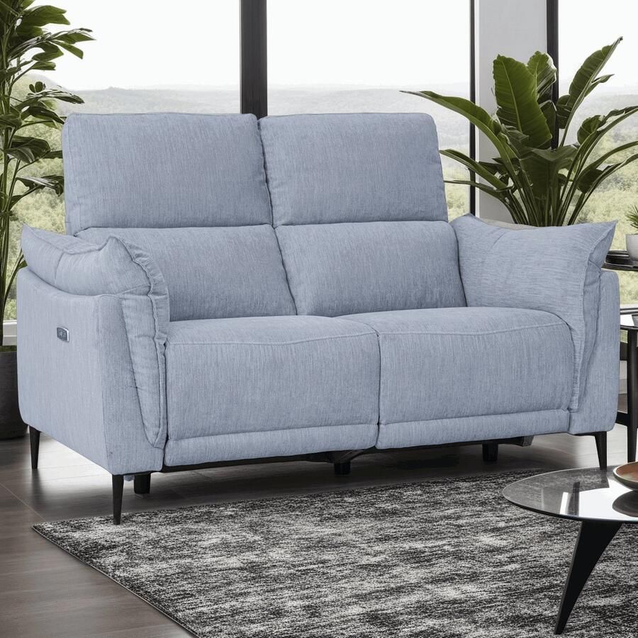 Giga Meubel Bank 2-Zits Grijs Stof 151x97x100cm Zitdiepte 54cm Barcelona