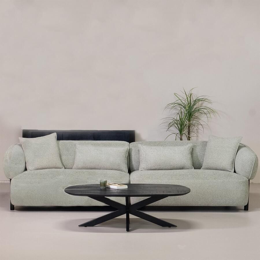 Giga Meubel Bank 4-Zits Taupe Stof 292x92x74cm Onno