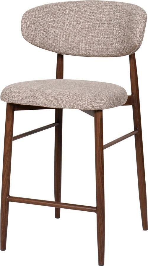 Giga Meubel Barkruk Taupe Stof Zithoogte 75cm 55x52x104cm Alexia