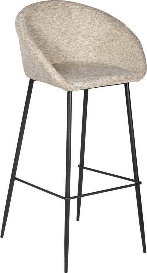 Giga Meubel Barkruk Amira Beige Stof Zithoogte 75cm Set van 2