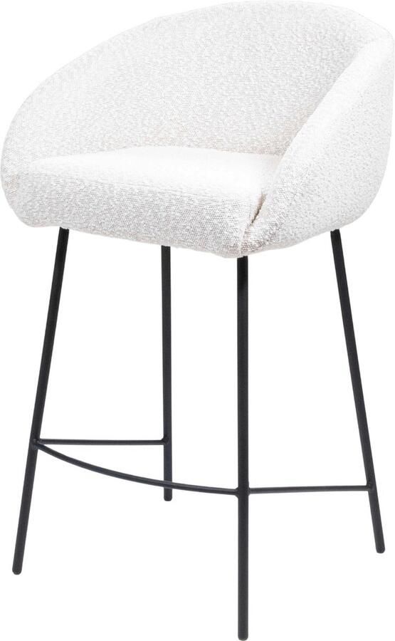 Giga Meubel Barstoel Lova Beige Stof Metaal 52x42x88cm Set van 2