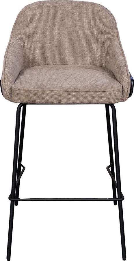 Giga Meubel Barkruk Maxime Taupe Stof Zithoogte 75cm Set van 2