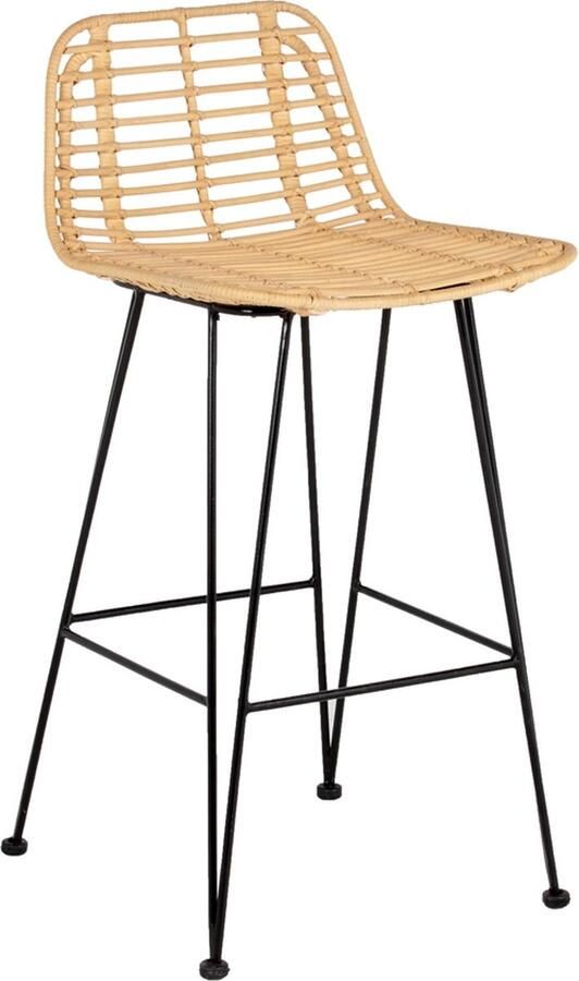 Giga Meubel Barkruk Rotan Naturel Zithoogte 79cm 50x47x102cm Barkruk Yara Set van 2