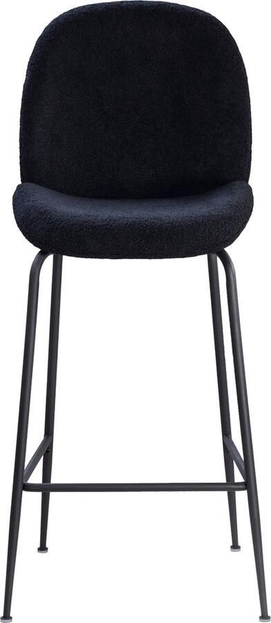 Giga Meubel Barkruk Teddy Zwart Stalen Frame Zithoogte 75cm Stoel Dewi Set van 2