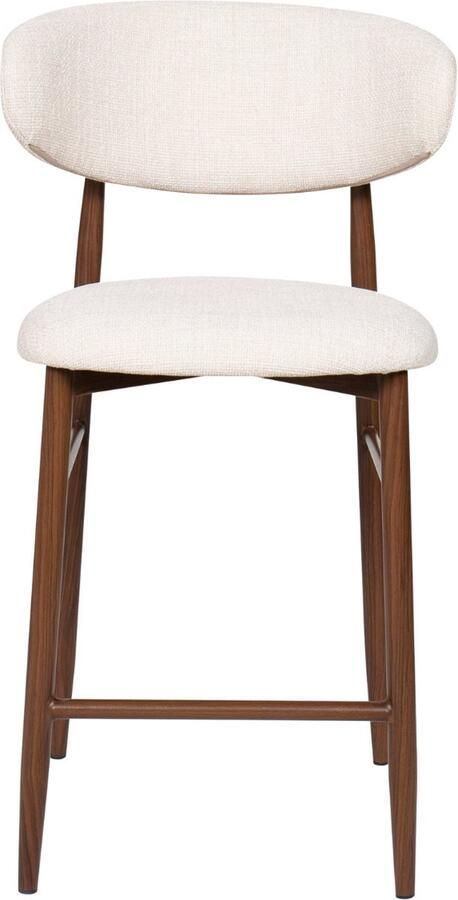 Giga Meubel Barstoel Alexia Metaal Stof Beige Zithoogte 65cm Set van 2