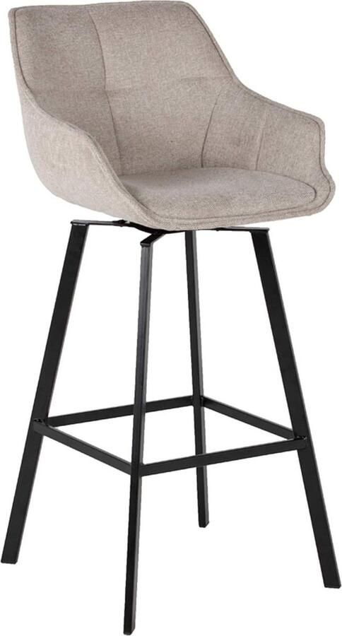 Giga Meubel Barstoel Beige Draaibaar Zithoogte 65cm Stoel Shannon Set van 2