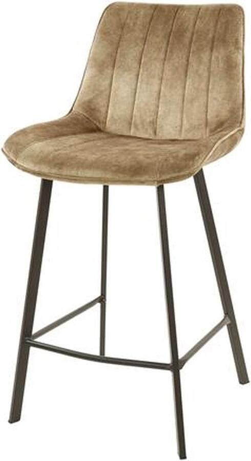 Giga Meubel Barstoel Brede Zit Velvet Champagne