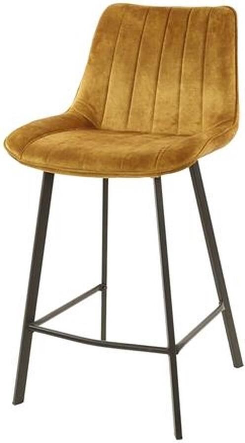 Giga Meubel Barstoel Brede Zit Velvet Goud