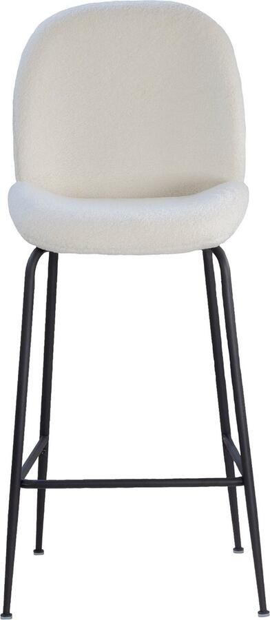 Giga Meubel Barstoel Dewi Teddy Wit Zithoogte 65cm Set van 2