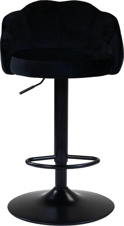 Giga Meubel Barstoel Lise Velvet Zwart Zithoogte 65-84cm Set van 2