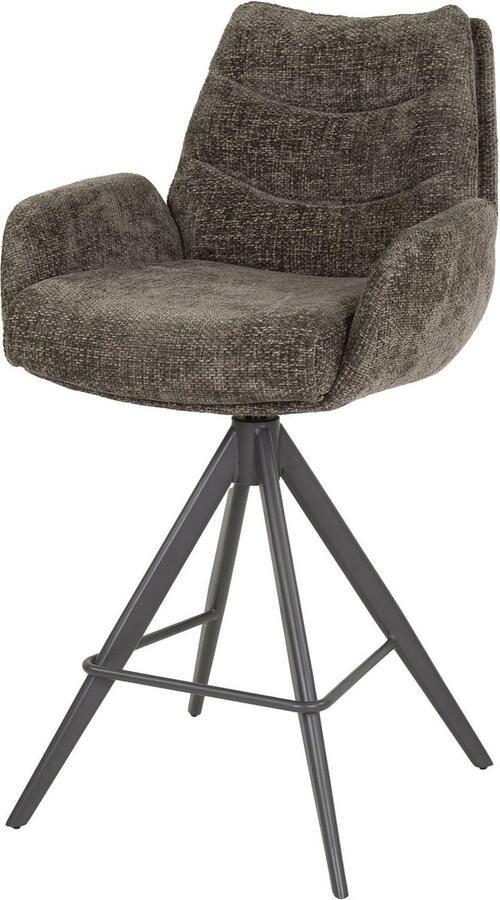 Giga Meubel Barstoel Lounge Rich Taupe Stof 56x60x99cm Set van 2