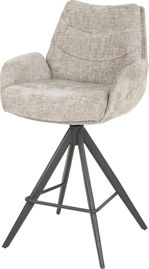 Giga Meubel Barstoel Lounge Rich Zand Kleur Stof 56x60x99cm Set van 2