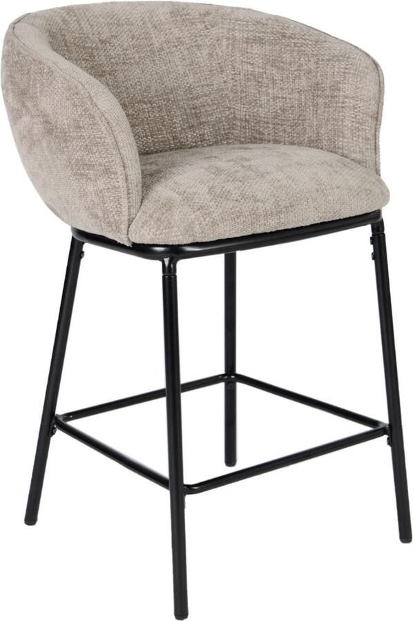 Giga Meubel Barkruk Mae Beige Stof Zithoogte 75cm Set van 2