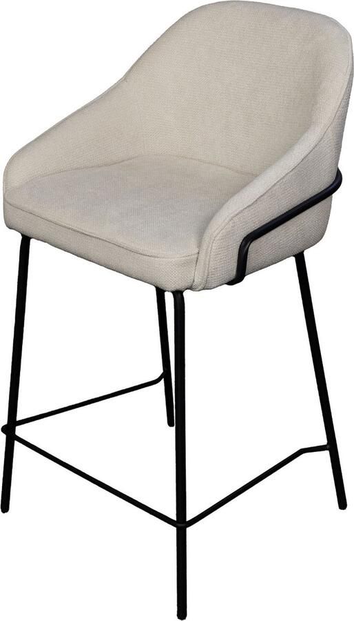 Giga Meubel Barstoel Maxime Beige Stof 50x52x90cm Set van 2