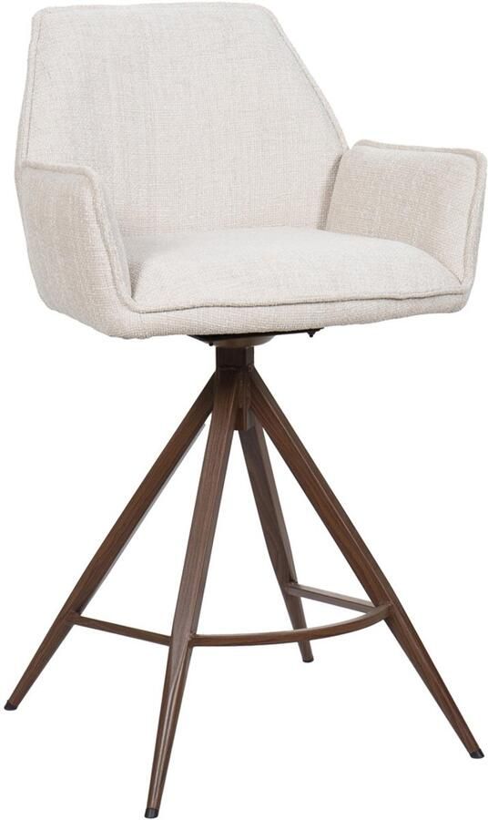 Giga Meubel Barstoel Noa Beige Walnoot- Zithoogte 66cm Set van 2 - Foto 2