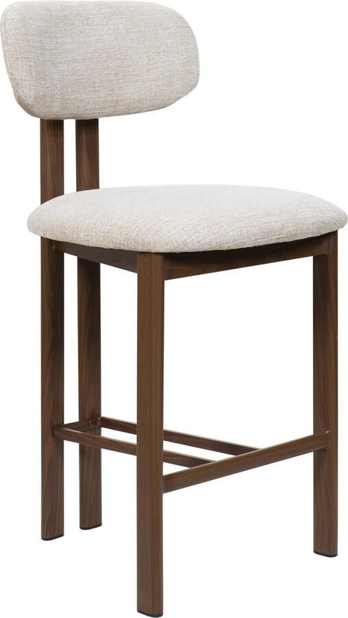 Giga Meubel Barstoel Noor Stof Metaal Walnoot Zithoogte 65cm Set van 2 - Foto 2