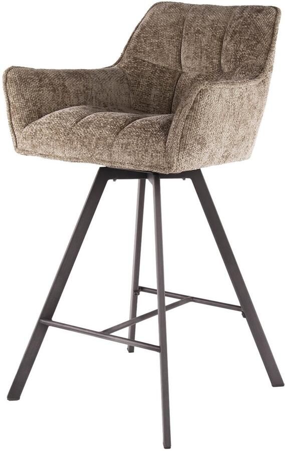 Giga Meubel Barstoel Raster Champagne Draaibaar Zithoogte 69cm Set van 2