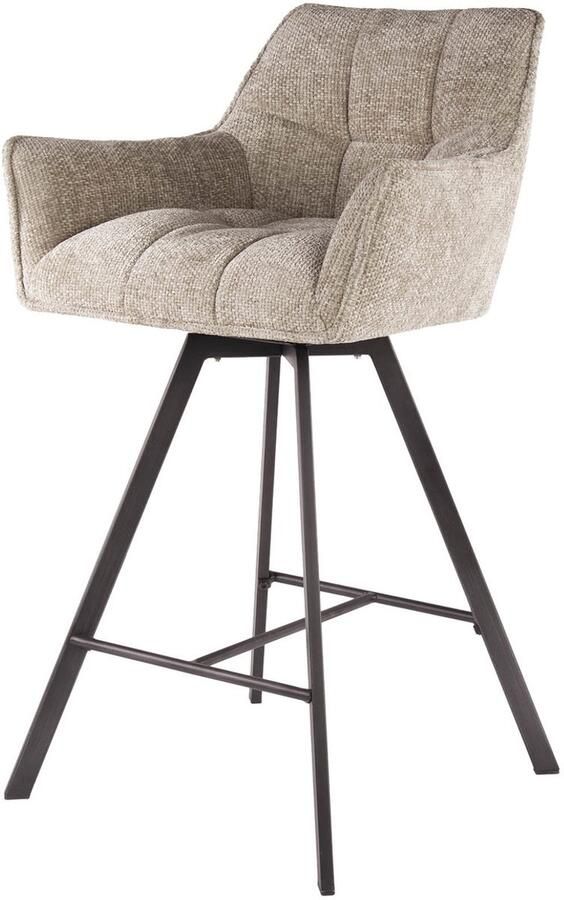 Giga Meubel Barstoel Raster Draaibaar Rich Zand Set van 2