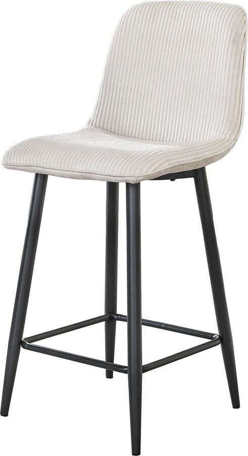 Giga Meubel Barstoel Rib Rock Crème Ribstof Zithoogte 67cm Set van 2