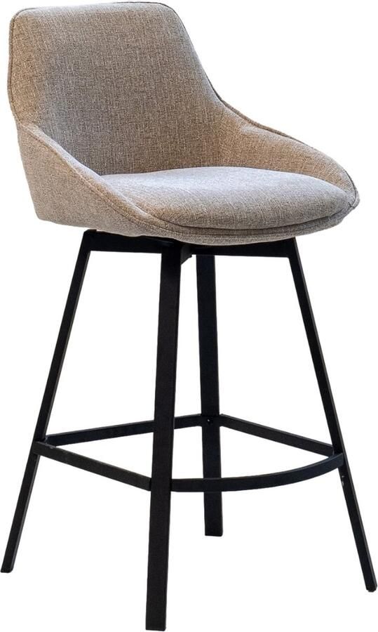 Giga Meubel Barstoel Roos Stof Beige Zithoogte 65cm Set van 2