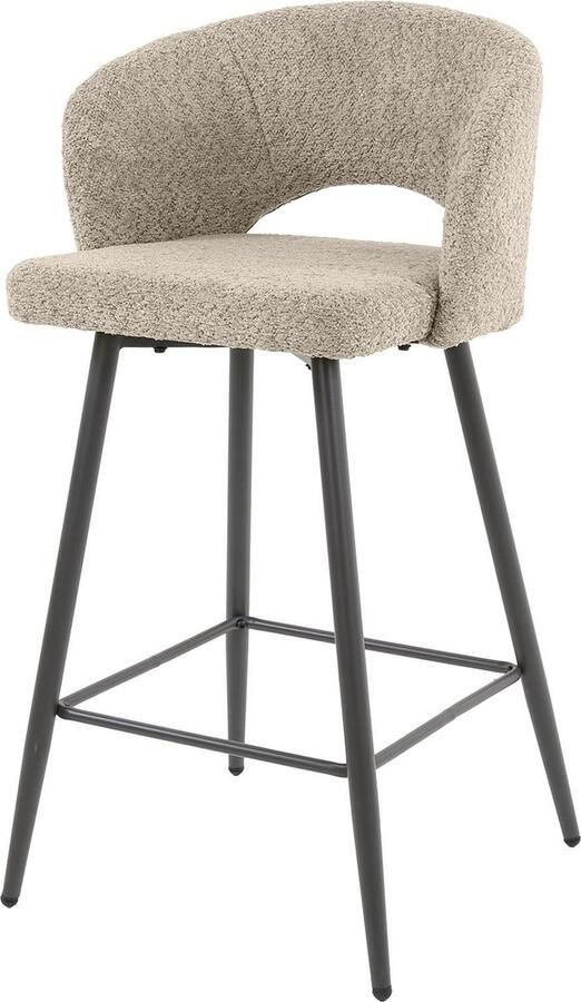 Giga Meubel Barstoel Salon Zand Bouclé Zithoogte 69cm Set van 2