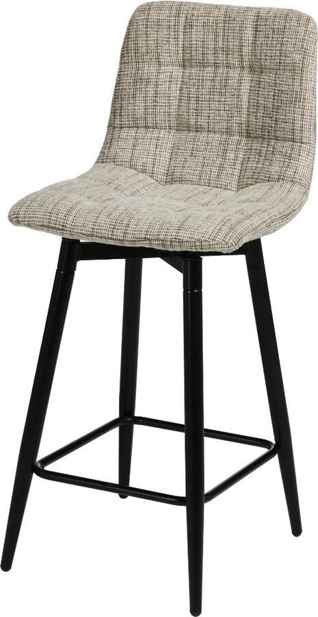 Giga Meubel Barstoel Taupe Stof Draaibaar 51x43x105cm Jente Set van 2