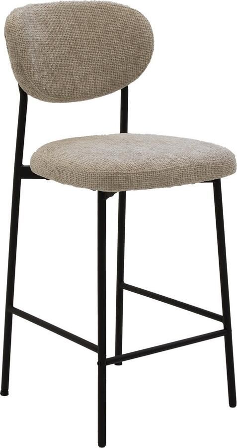 Giga Meubel Barkruk Beige Stof Zithoogte 75cm 44x50x105cm Vajèn Set van 2