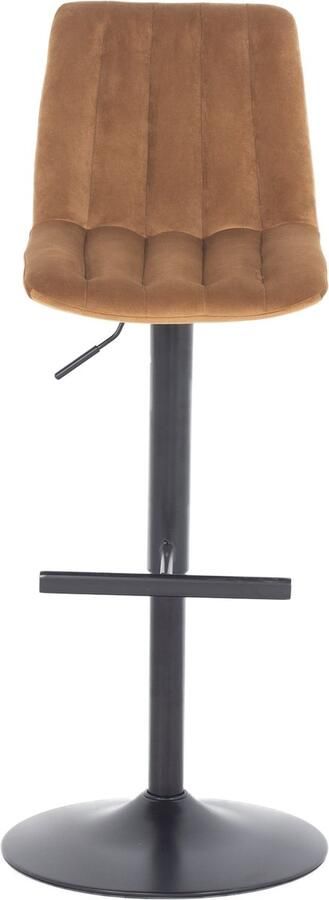 Giga Meubel Barstoel Velvet Goud Verstelbaar Zithoogte 63-83cm Stoel Juul Set van 2