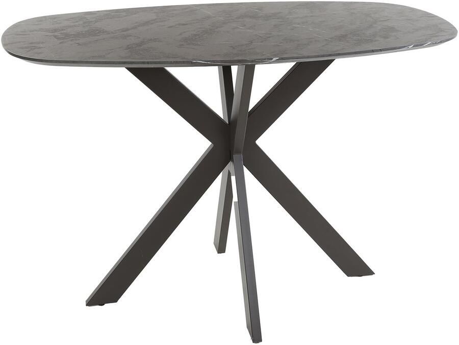 Giga Meubel Bartafel Deens Ovaal 140cm Keramieklook Zwart Matrix-poot