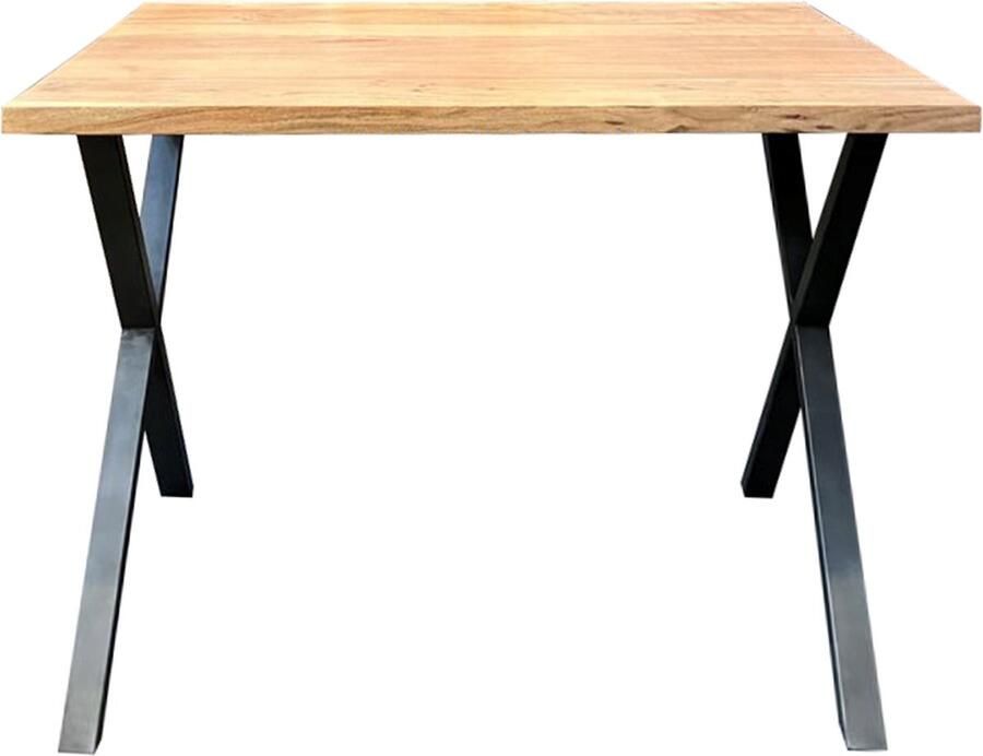 Giga Meubel Bartafel Rechthoek 140cm Naturel Acaciahout Kruispoot