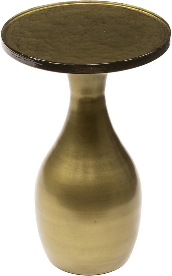 Giga Meubel Bijzettafel Goud Metaal|Glas 30x30x45cm Eclipse