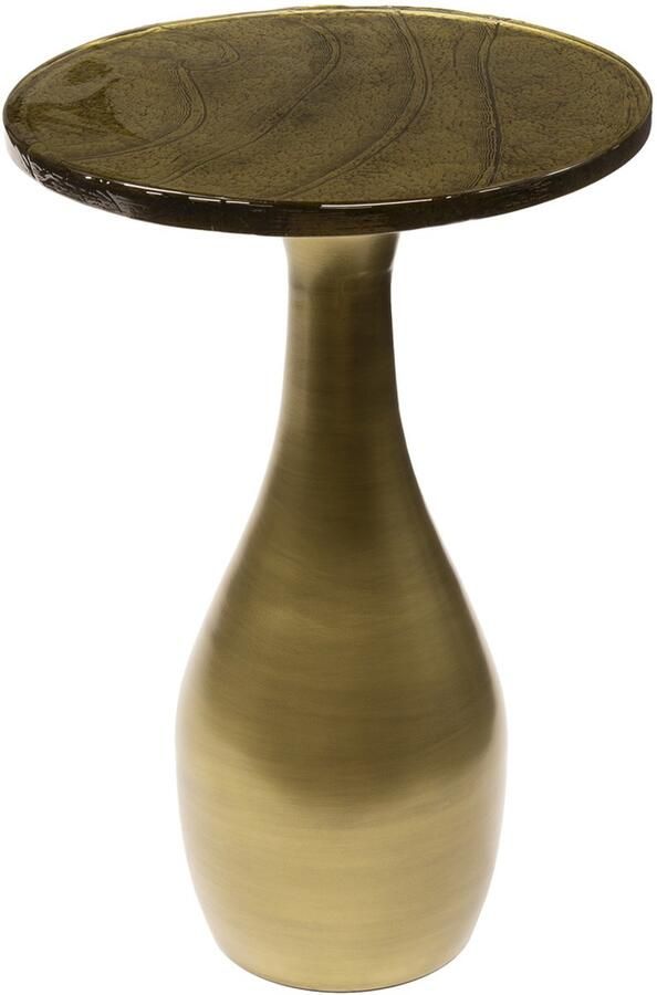 Giga Meubel Bijzettafel Goud Metaal|Glas 40x40x60cm Eclipse