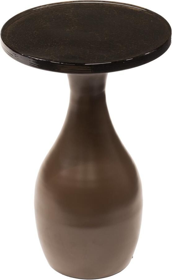 Giga Meubel Bijzettafel Koper Metaal|Glas 30x30x45cm Eclipse