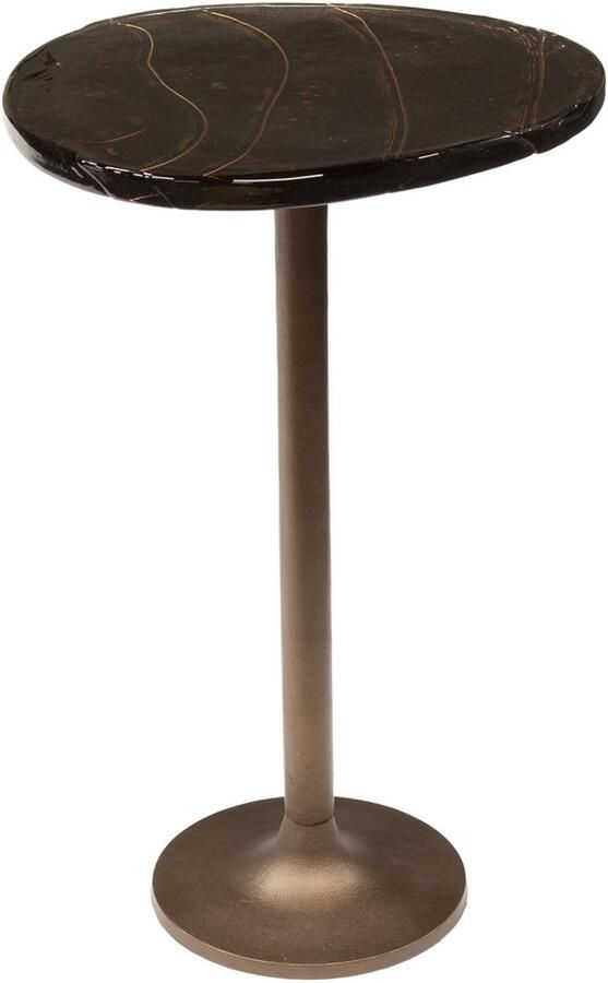 Giga Meubel Bijzettafel Eclipse Koper Metaal Glas 38x33x60cm