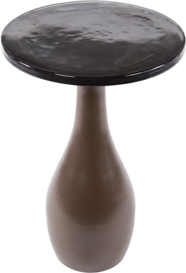 Giga Meubel Bijzettafel Eclipse Koper Metaal Glas 40x40x60cm