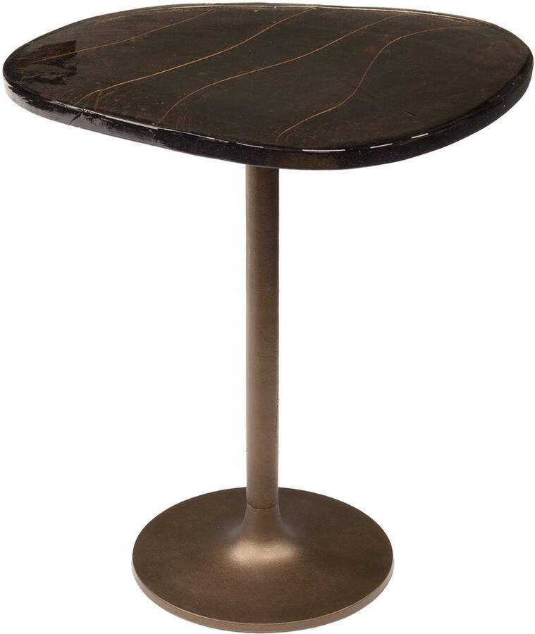 Giga Meubel Bijzettafel Eclipse Koper Metaal Glas 50x42x55cm