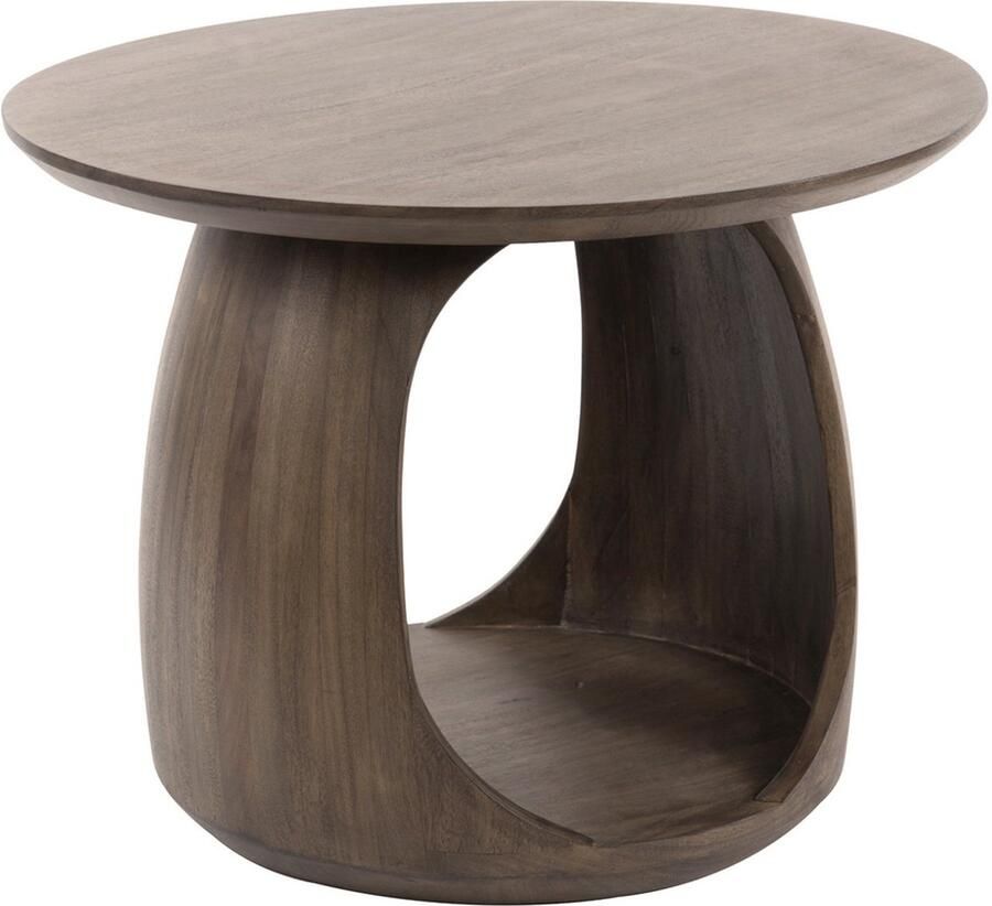 Giga Meubel Bijzettafel Flow Solid Bruin Hout 60x60x46cm