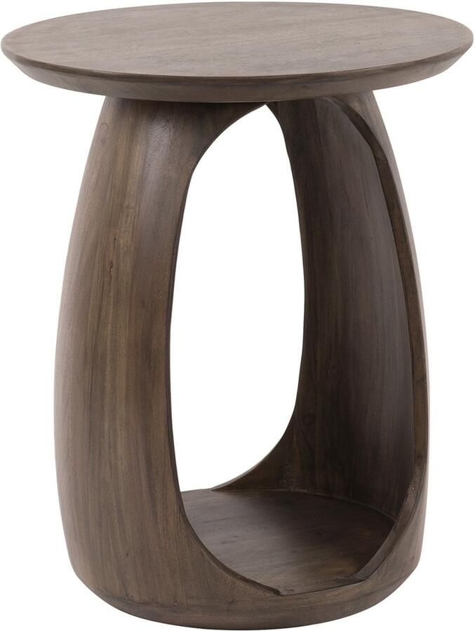 Giga Meubel Bijzettafel Flow Solid Bruin Hout 45x45x56cm