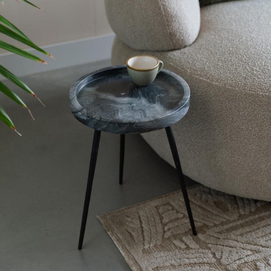 Giga Meubel Bijzettafel Karrara Grijs Marmer 33x33x45cm - Foto 2