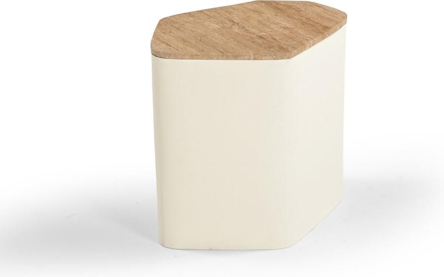Giga Meubel Bijzettafel Organisch 53cm Beige Naturel Travertin Cersei - Foto 2