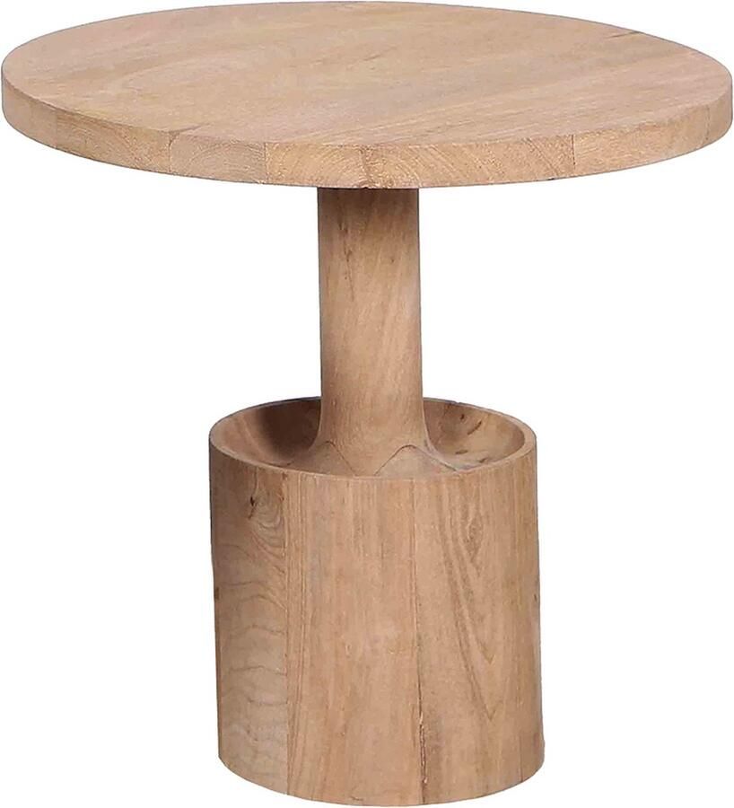 Giga Meubel Bijzettafel Naturel Mangohout Kolompoot 45x45x45cm Stacy - Foto 2