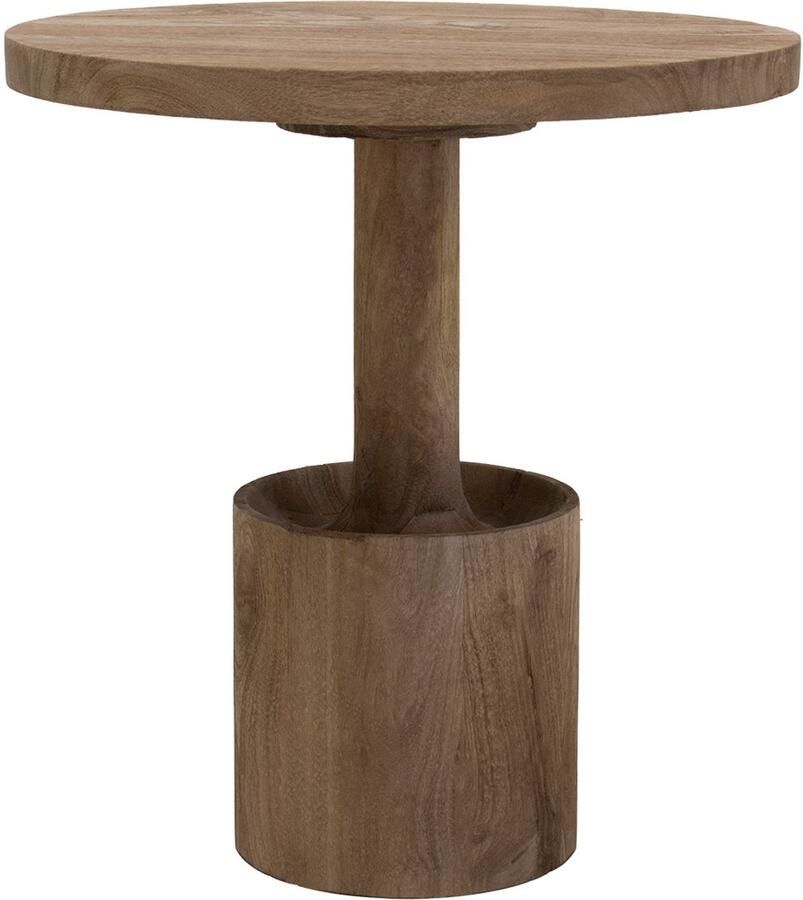 Giga Meubel Bijzettafel Naturel Mangohout Kolompoot 45x45x45cm Stacy